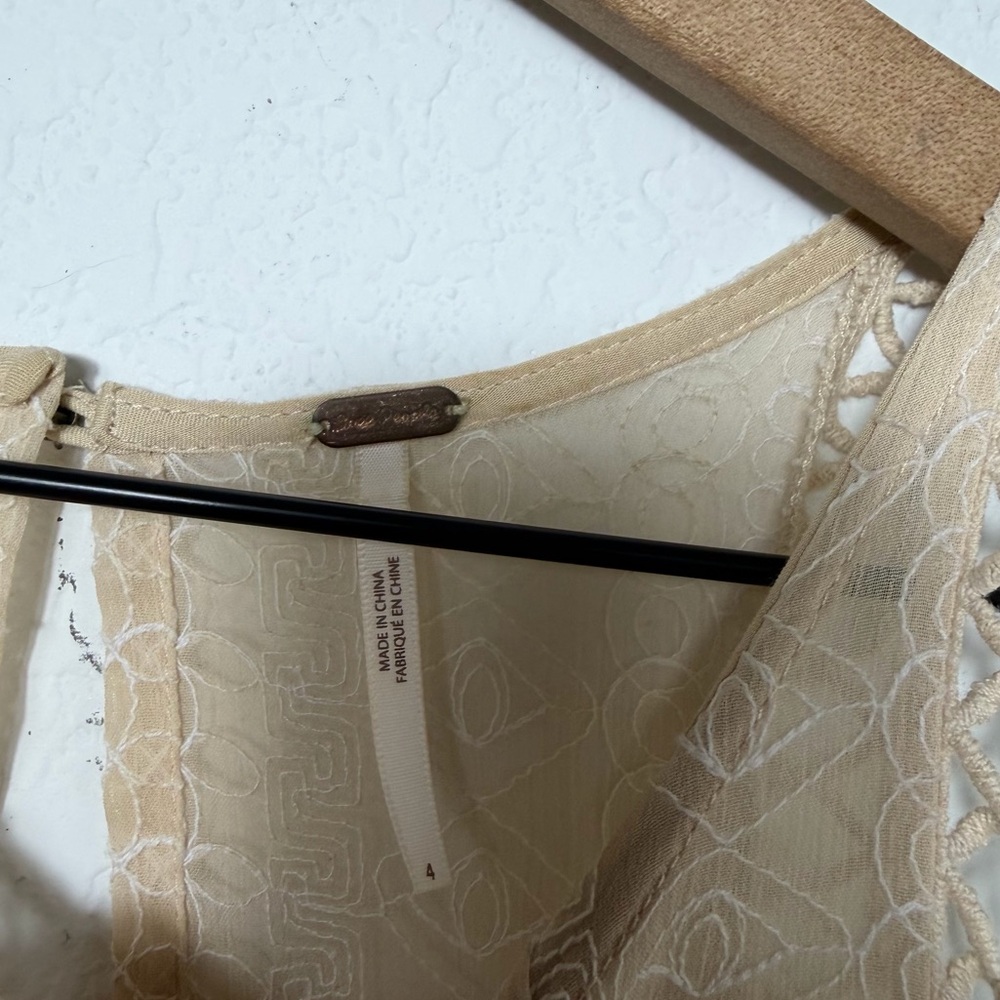 FREE PEOPLE WHEREVER YOU GO MINI IVORY WOMEN DRESS SIZE 4 PRE-OWNED - Picture 8 of 9